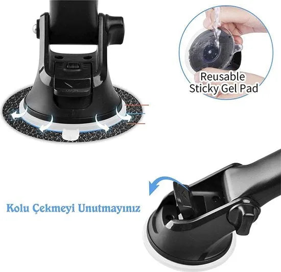 Telefoonhouder auto – Magnetisch – Voorruit & Dashboard – Universeel – Zwart-Ilumina Benelux