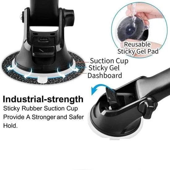 Telefoonhouder auto – Magnetisch – Zuignap voor dashboard & voorruit – Universeel smartphone houder – Zwart-Ilumina Benelux