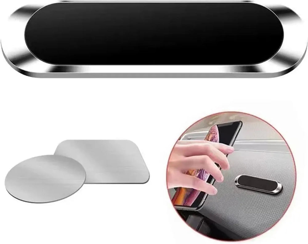 Telefoonhouder auto – Magnetisch zwaartekrachtrooster – Antislip klem – Incl. metalen plaatjes – Zwart-Ilumina Benelux