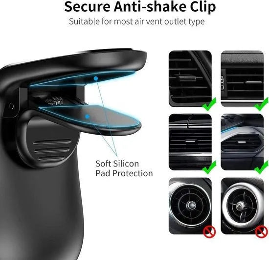 Telefoonhouder auto – Magnetische Air Vent Mount – 2 Stuks – Super Sterke N52 Magneet – Zwart-Telefoonhouders-Ilumina Benelux
