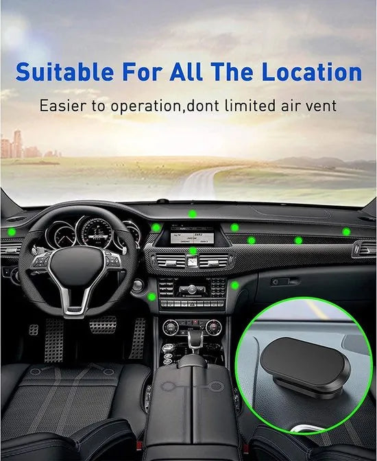 Telefoonhouder auto – Magnetische Dashboard Houder – Incl. Metalen Plaatjes – Sterke Magneet – Zwart-Ilumina Benelux