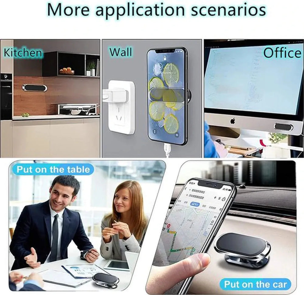 Telefoonhouder auto – Magnetische dashboard houder – Sterke magneet – Inclusief metalen plaatje – Zwart-Ilumina Benelux