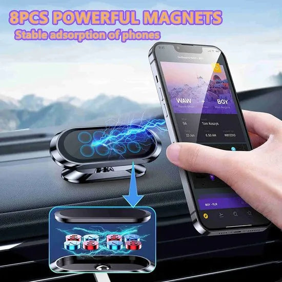 Telefoonhouder auto – Magnetische dashboard houder – Sterke magneet – Inclusief metalen plaatje – Zwart-Ilumina Benelux