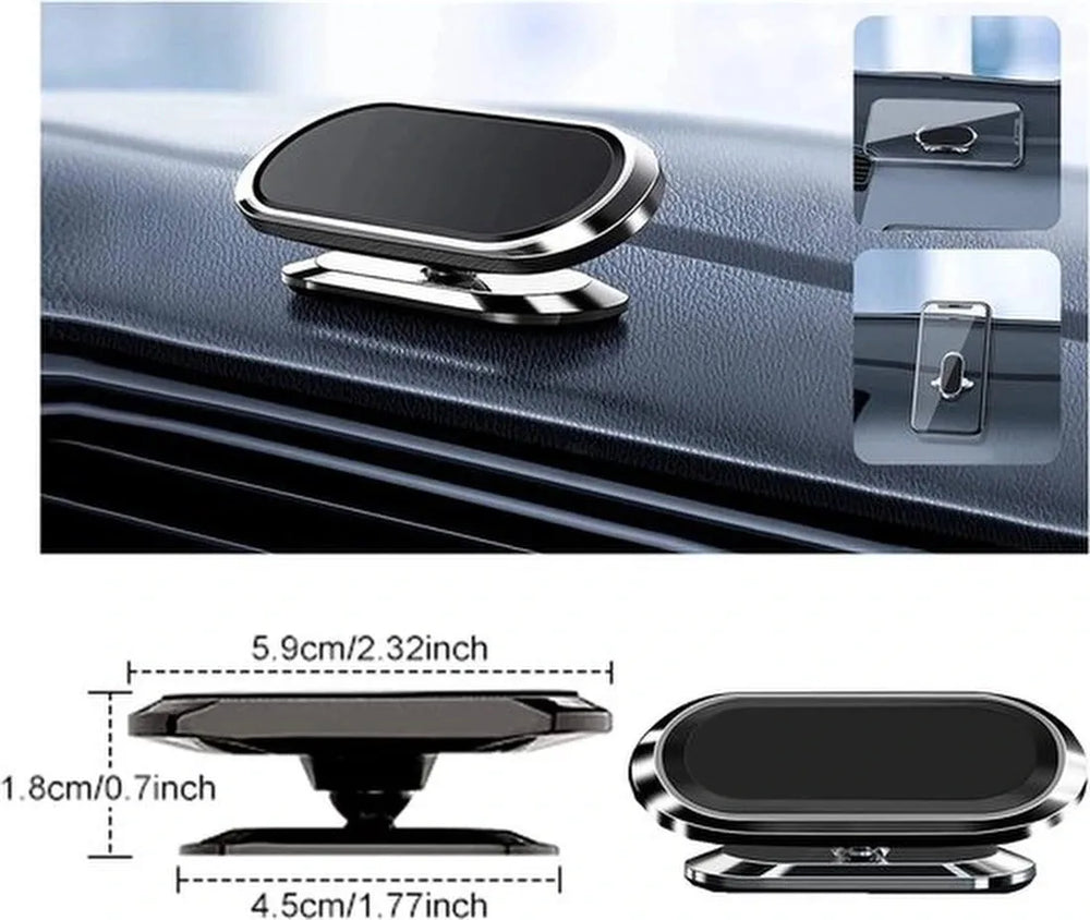 Telefoonhouder auto – Magnetische dashboard houder – Sterke magneet – Inclusief metalen plaatje – Zwart-Ilumina Benelux