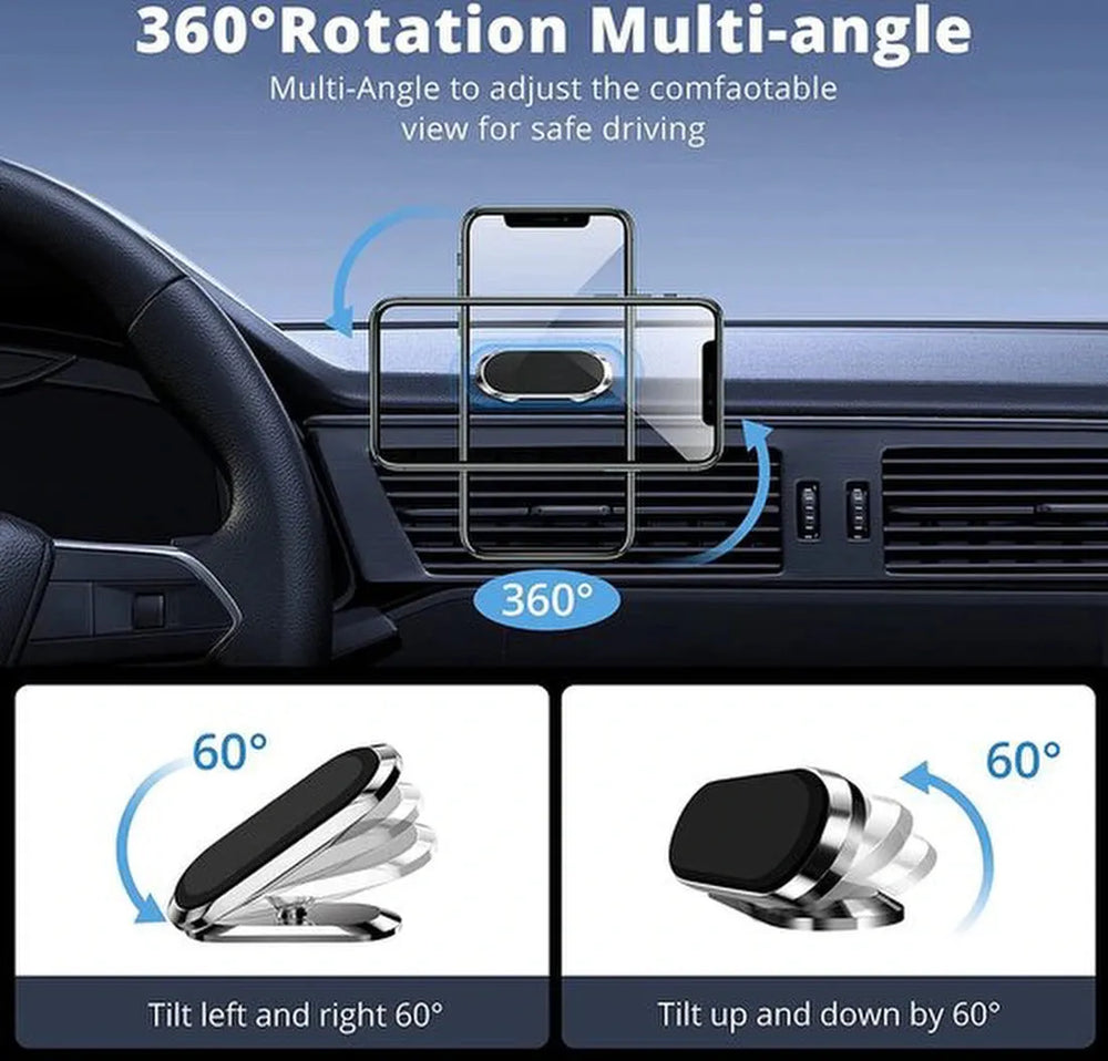 Telefoonhouder auto – Magnetische dashboard houder – Sterke magneet – Inclusief metalen plaatje – Zwart-Ilumina Benelux