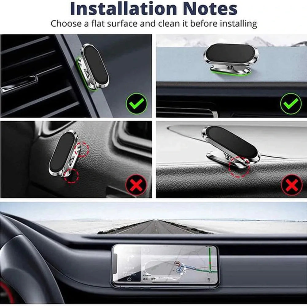 Telefoonhouder auto – Magnetische dashboard houder – Sterke magneet – Inclusief metalen plaatje – Zwart-Ilumina Benelux