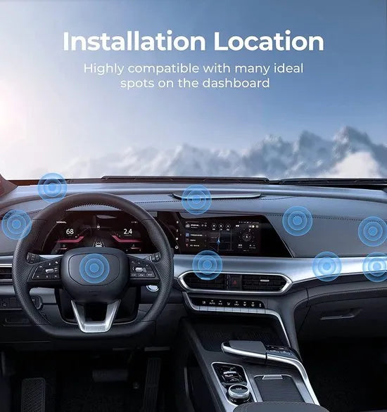 Telefoonhouder auto – Magnetische Dashboard Mount – Sterke Magneet – Inclusief Metalen Plaatjes – Zwart-Ilumina Benelux
