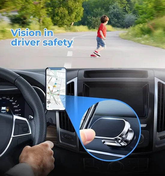 Telefoonhouder auto – Magnetische Dashboard Mount – Sterke Magneet – Inclusief Metalen Plaatjes – Zwart-Ilumina Benelux