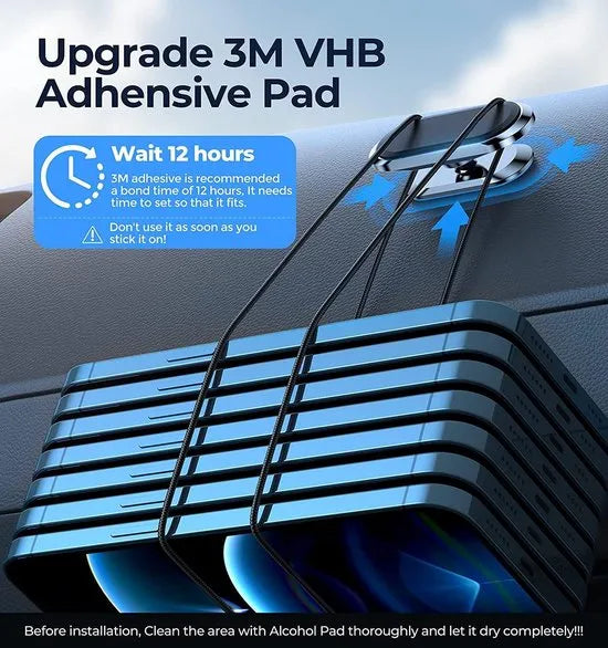 Telefoonhouder auto – Magnetische Dashboard Mount – Sterke Magneet – Inclusief Metalen Plaatjes – Zwart-Ilumina Benelux