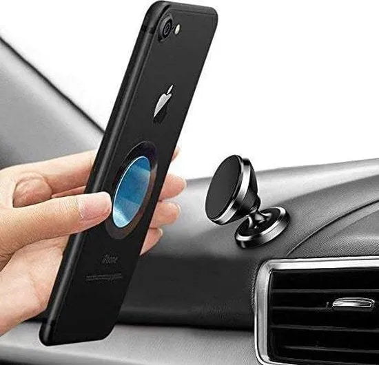Telefoonhouder auto – Magnetische dashboardhouder – Inclusief 2x metalen plaat – Sterke magneet – Zwart-Ilumina Benelux