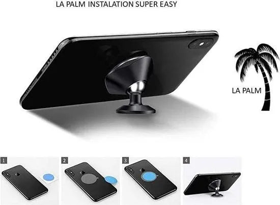 Telefoonhouder auto – Magnetische dashboardhouder – Inclusief 2x metalen plaat – Sterke magneet – Zwart-Ilumina Benelux