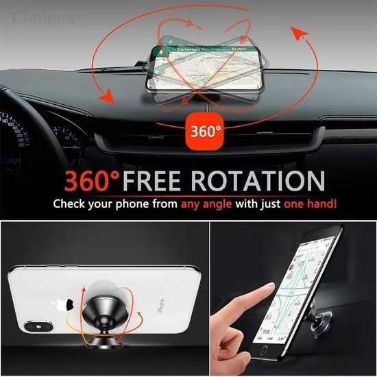 Telefoonhouder auto – Magnetische dashboardhouder – Universeel – Plakstrip montage – Zwart-Ilumina Benelux