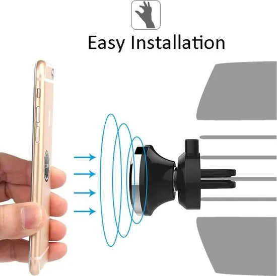 Telefoonhouder auto – Magnetische houder – Ventilatierooster bevestiging – Stevig & universeel – Zwart-Telefoonhouders-Ilumina Benelux