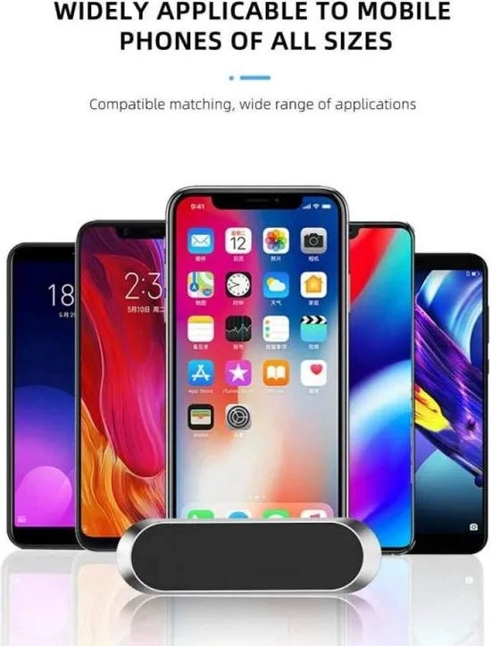 Telefoonhouder auto – Magnetische Magneethouder – Inclusief Metalen Plaatjes – Sterke Grip – Zwart-Ilumina Benelux