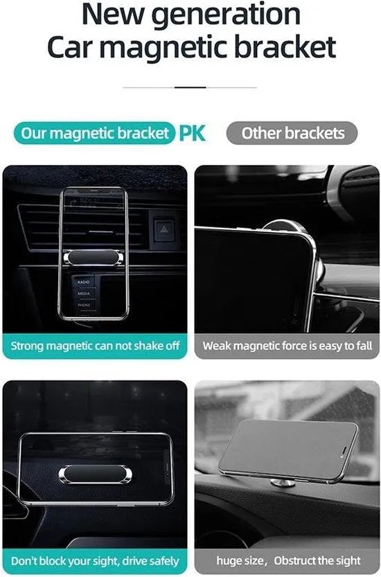 Telefoonhouder auto – Magnetische plakhouder – Universeel – Dashboard & muur montage – Zwart-Ilumina Benelux