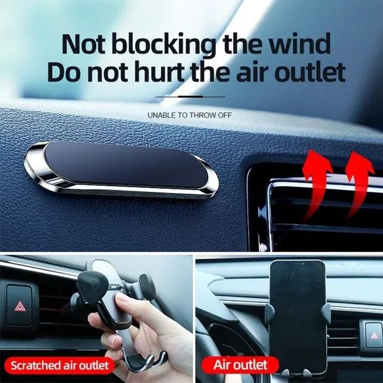 Telefoonhouder auto – Magnetische plakhouder – Universeel – Dashboard & muur montage – Zwart-Ilumina Benelux