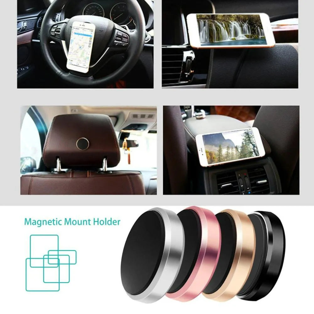Telefoonhouder auto – Magnetische telefoonhouder – Voor auto/muur/keuken/kantoor/spiegel – Incl. metalen plaat – Zwart-Ilumina Benelux