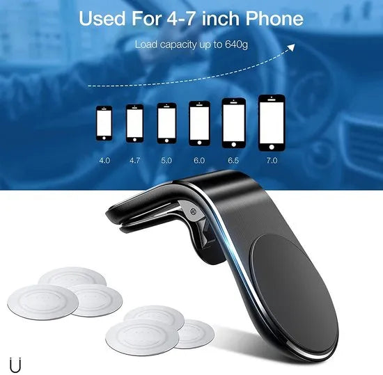 Telefoonhouder auto – Magnetische Ventilatierooster Houder – Extra Sterk Magneet – Mini Universeel – 2 Stuks – Zwart/Bruin-Telefoonhouders-Ilumina Benelux