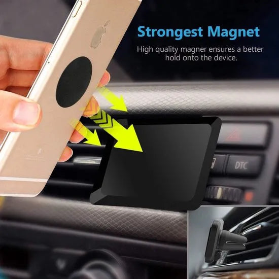 Telefoonhouder auto – Magnetische ventilatierooster houder – Universeel voor smartphones – Sterke magneet – Zwart-Telefoonhouders-Ilumina Benelux