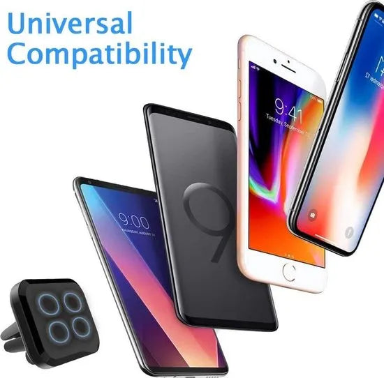 Telefoonhouder auto – Magnetische ventilatierooster houder – Universeel voor smartphones – Sterke magneet – Zwart-Telefoonhouders-Ilumina Benelux