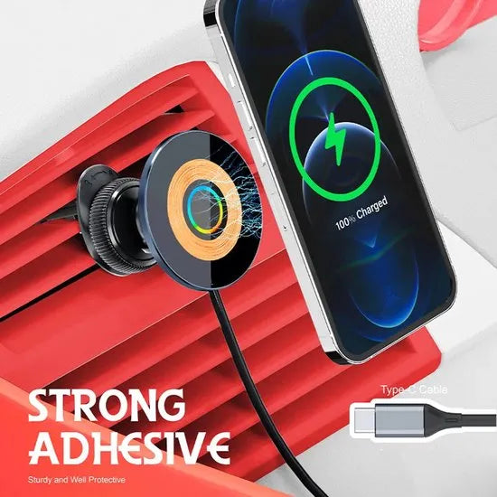 Telefoonhouder auto – MagSafe autohouder – 15W draadloze oplader – Ventilatierooster montage – Zwart-Telefoonhouders-Ilumina Benelux