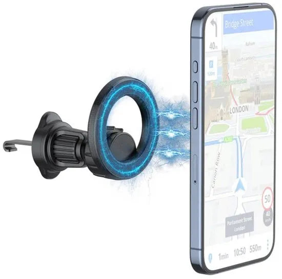 Telefoonhouder auto – MagSafe magnetisch – Dashboard & ventilatierooster – Universele bevestiging – Zwart-Telefoonhouders-Ilumina Benelux
