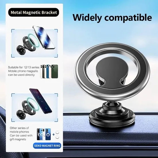 Telefoonhouder auto – MagSafe magnetisch – Verstelbaar – 360° draaibaar – Dashboard autohouder – Zwart-Ilumina Benelux
