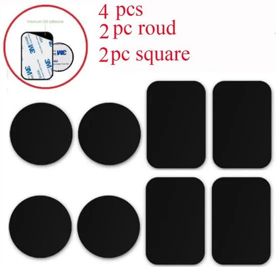 Telefoonhouder auto – Metalen magneetplaten – Zelfklevend – Set van 4 – Zwart-Telefoonhouders-Ilumina Benelux
