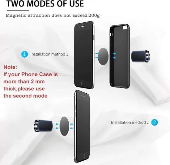 Telefoonhouder auto – Mini magnetisch – 360° draaibaar – Supersterke magneet – Universeel – Zwart-Ilumina Benelux