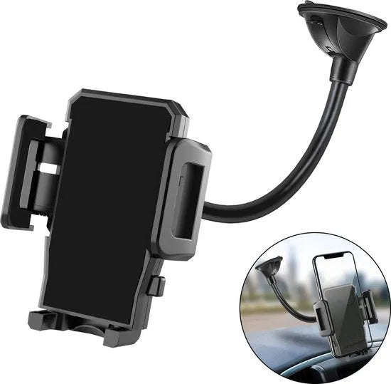 Telefoonhouder auto – Sterke zuignap – Voor dashboard & voorruit – 360° draaibaar – Zwart-Ilumina Benelux