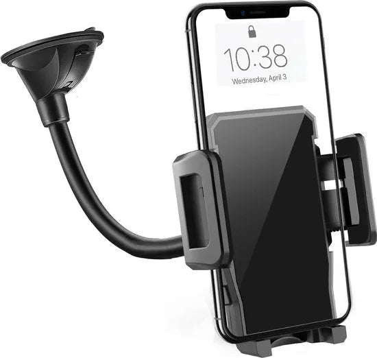 Telefoonhouder auto – Sterke zuignap – Voor dashboard & voorruit – 360° draaibaar – Zwart-Ilumina Benelux