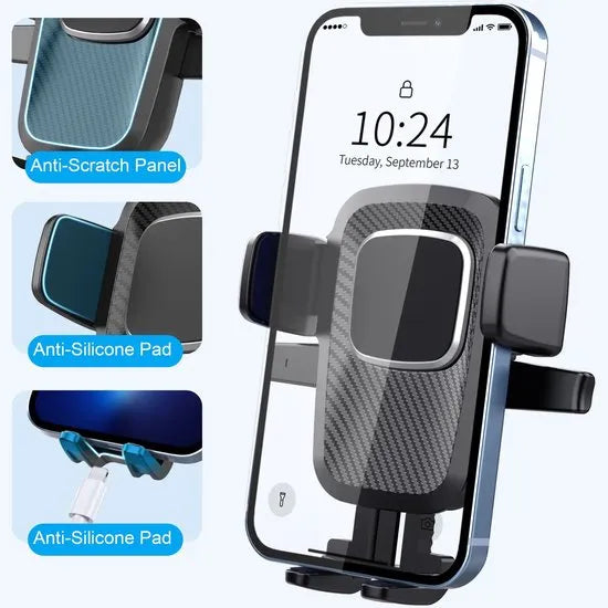 Telefoonhouder auto – Sterke zuignap – Voor raam & dashboard – 360° draaibaar – Zwart-Ilumina Benelux