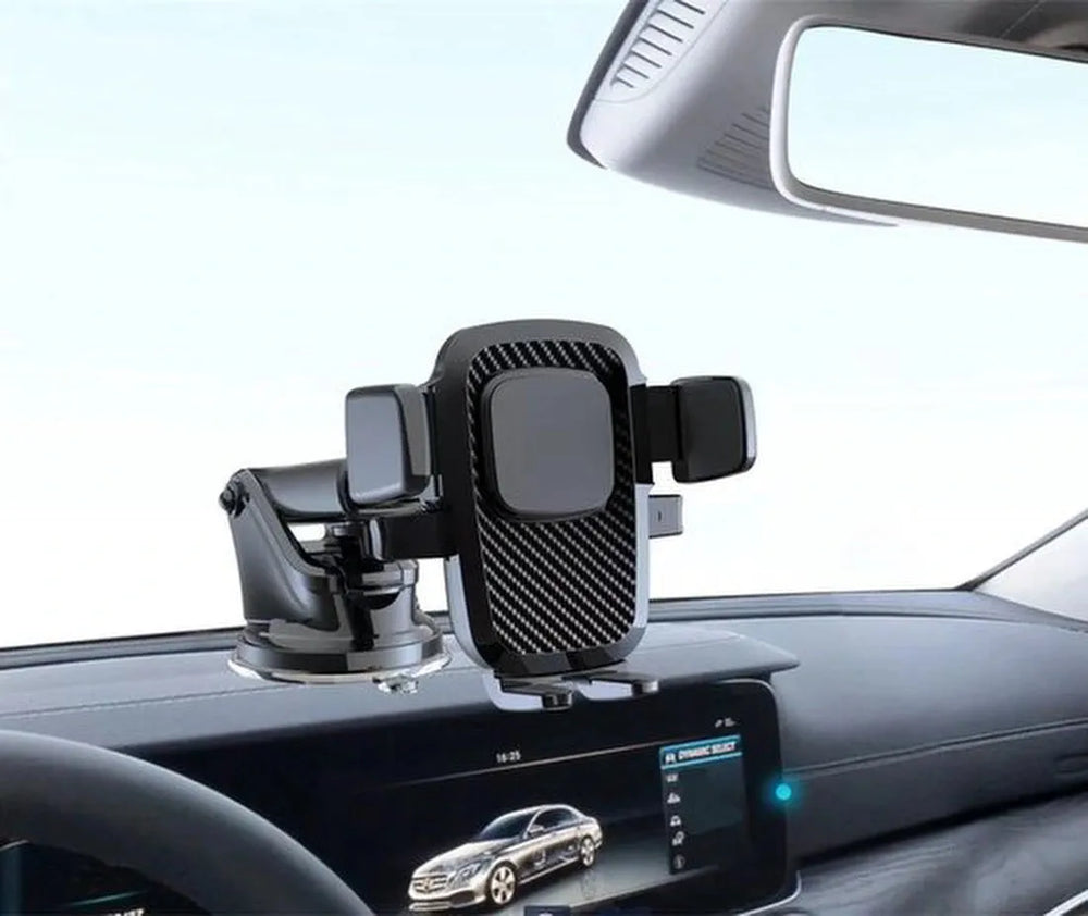 Telefoonhouder auto – Sterke zuignap – Voor raam & dashboard – 360° draaibaar – Zwart-Ilumina Benelux