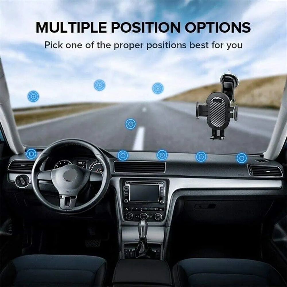 Telefoonhouder auto – Universele dashboard & voorruit houder – Zuignap montage – 360° draaibaar – Zwart-Telefoonhouders-Ilumina Benelux