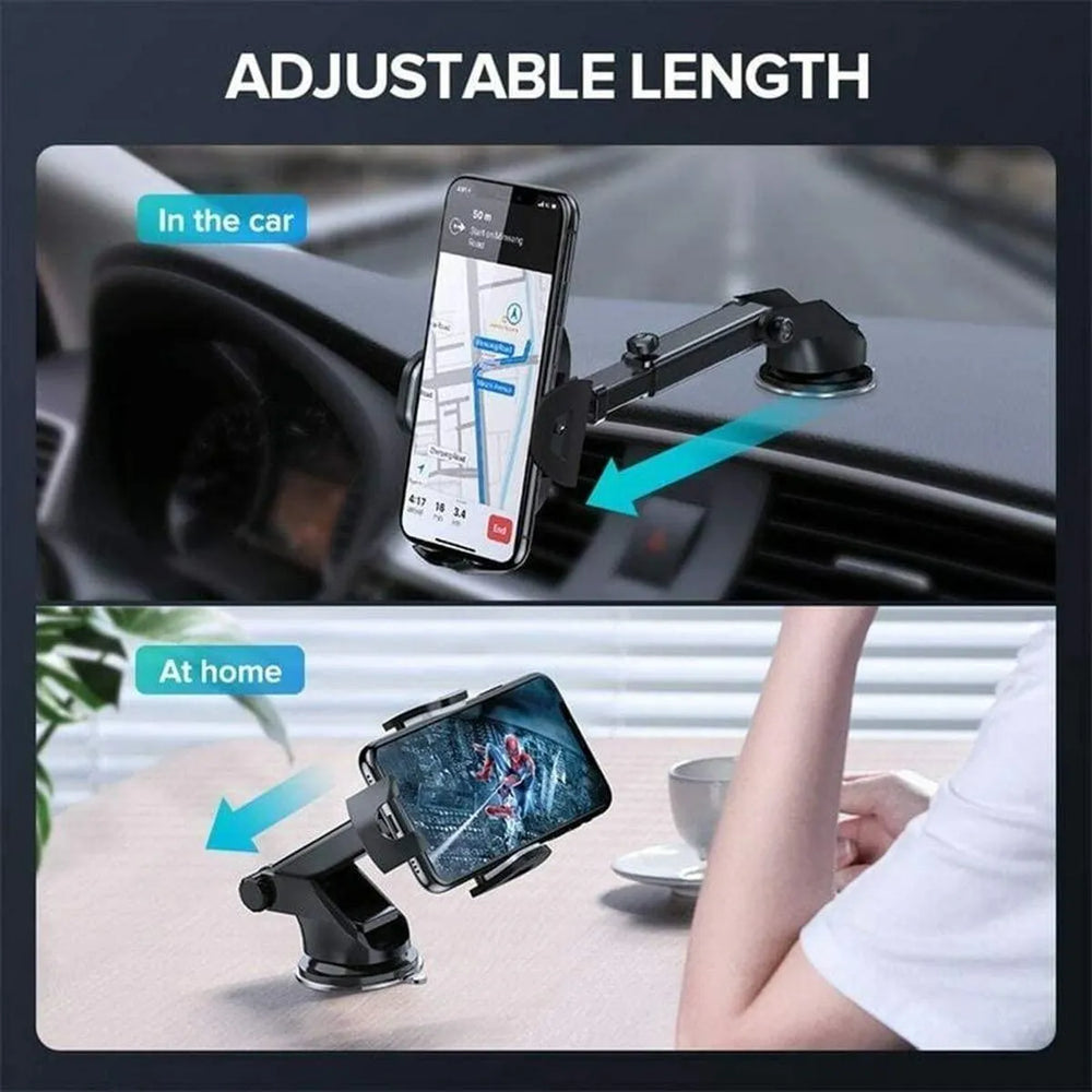 Telefoonhouder auto – Universele dashboard & voorruit houder – Zuignap montage – 360° draaibaar – Zwart-Telefoonhouders-Ilumina Benelux