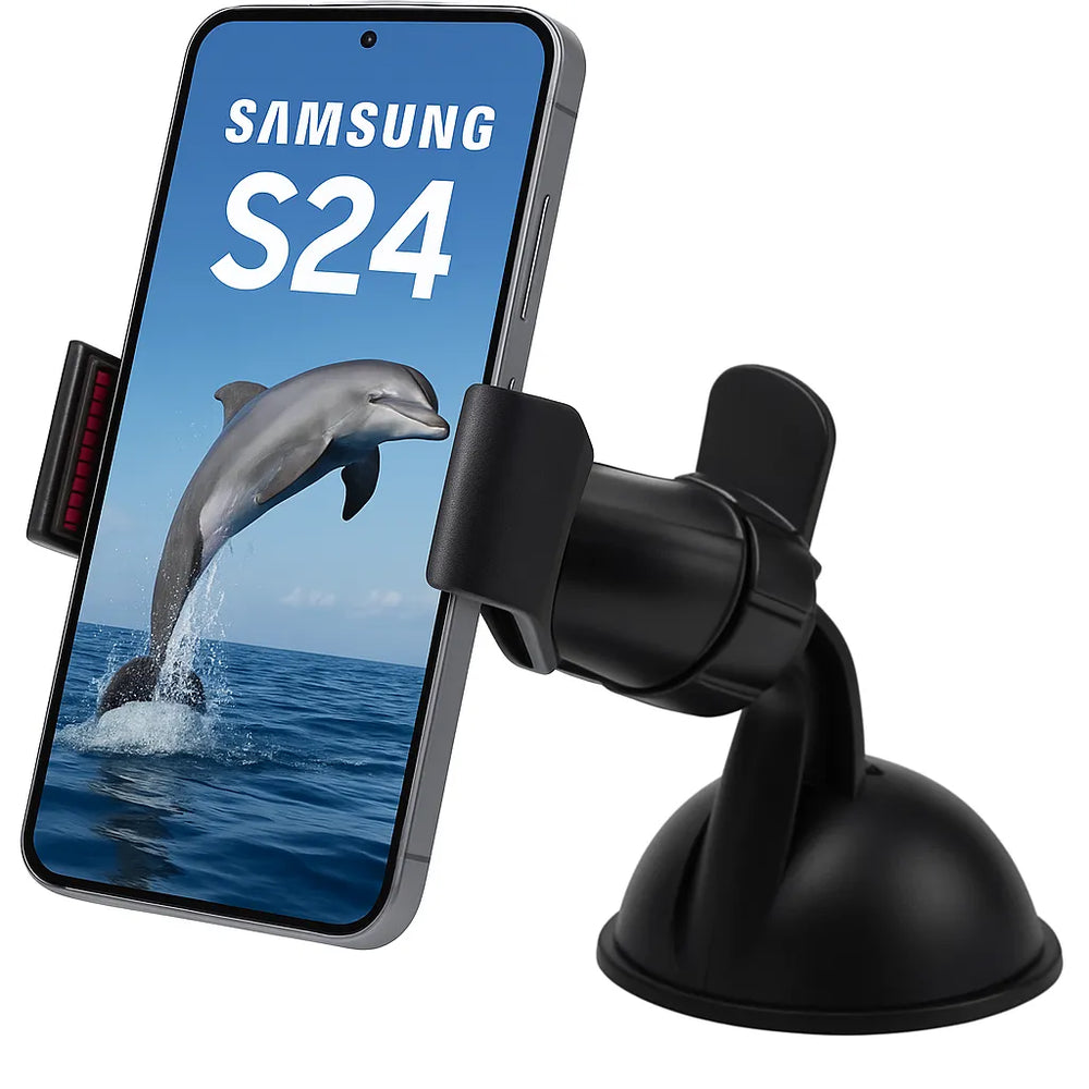 Telefoonhouder auto – Universele Klemhouder – Voor Voorruit Dashboard Raam Bureau – 360° Draaibaar – Zwart-Ilumina Benelux