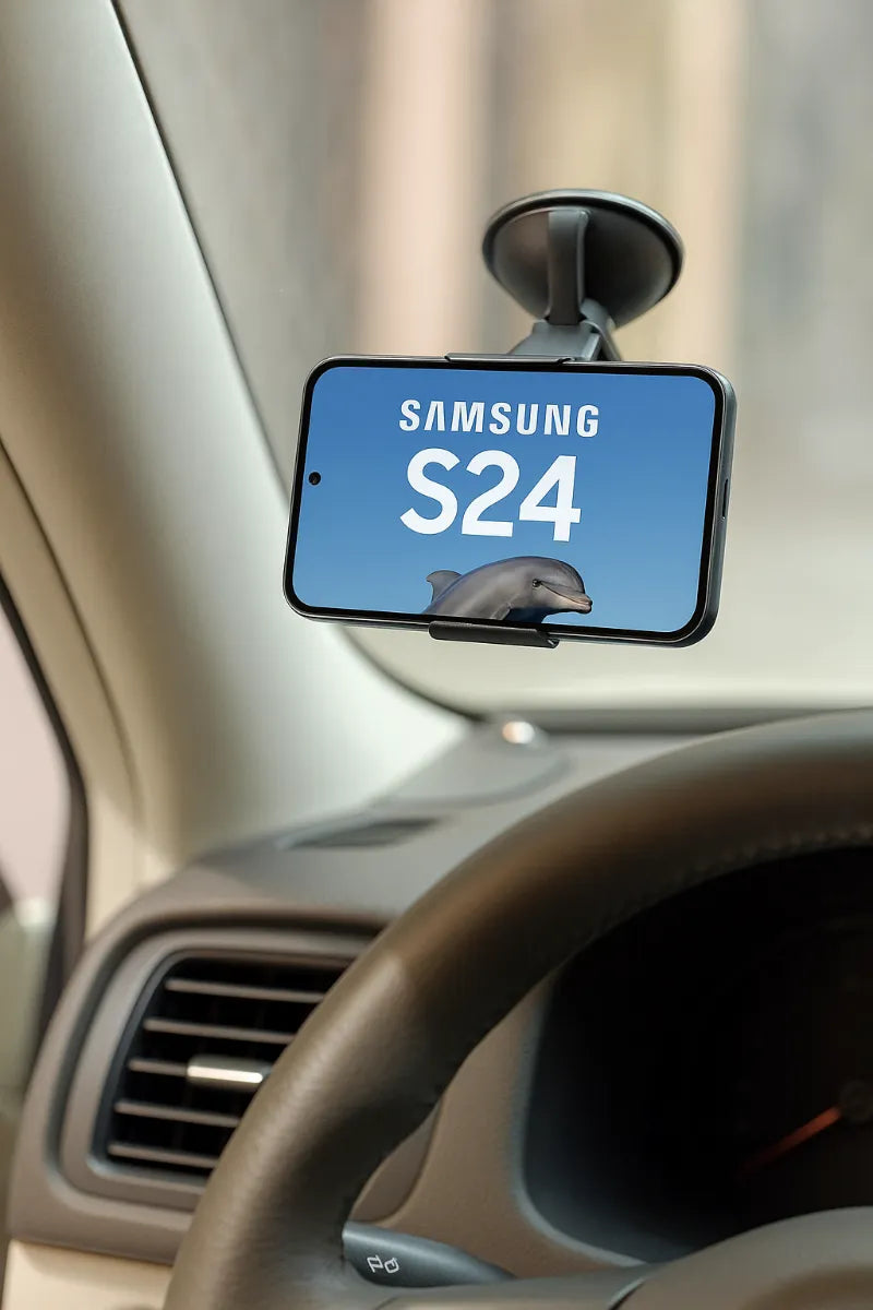 Telefoonhouder auto – Universele Klemhouder – Voor Voorruit Dashboard Raam Bureau – 360° Draaibaar – Zwart-Ilumina Benelux