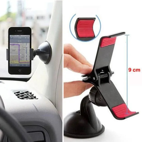 Telefoonhouder auto – Universele Klemhouder – Voor Voorruit Dashboard Raam Bureau – 360° Draaibaar – Zwart-Ilumina Benelux