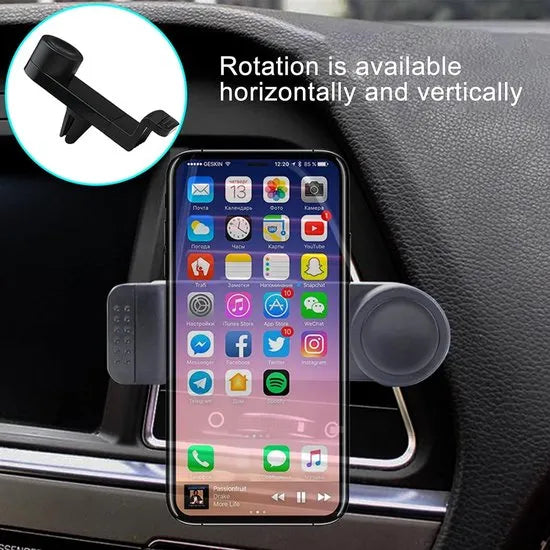 Telefoonhouder auto – Ventilatierooster Clip – 360° Draaibaar – Stevige Grip – Zwart-Telefoonhouders-Ilumina Benelux