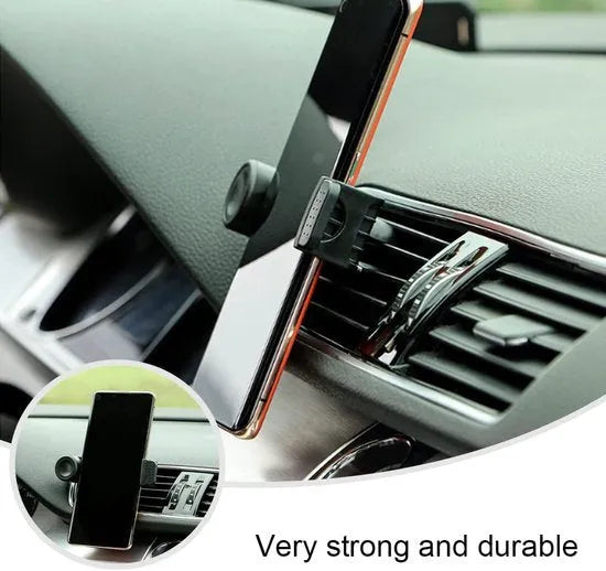 Telefoonhouder auto – Ventilatierooster Clip – 360° Draaibaar – Stevige Grip – Zwart-Telefoonhouders-Ilumina Benelux