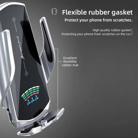 Telefoonhouder auto – Ventilatierooster – Draadloze oplader – 360° draaibaar – Goud-Ilumina Benelux
