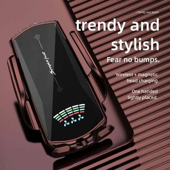 Telefoonhouder auto – Ventilatierooster – Draadloze oplader – 360° draaibaar – Zwart-Telefoonhouders-Ilumina Benelux