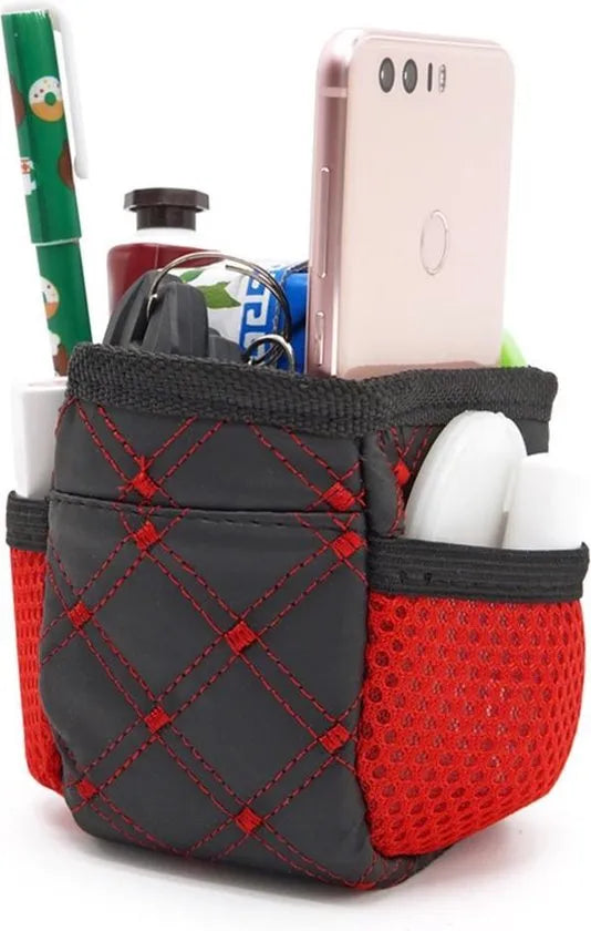 Telefoonhouder auto – Ventilatierooster houder met opbergtas – Pocket organizer voor telefoon/bril/pen – Universeel – Zwart-Telefoonhouders-Ilumina Benelux