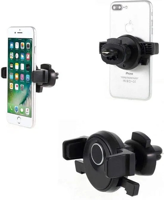Telefoonhouder auto – Ventilatierooster montage – Universeel – Stevige klem – Zwart-Telefoonhouders-Ilumina Benelux