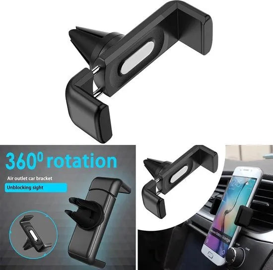 Telefoonhouder auto – Ventilatierooster Mount – Universeel – Verstelbaar – Zwart-Telefoonhouders-Ilumina Benelux