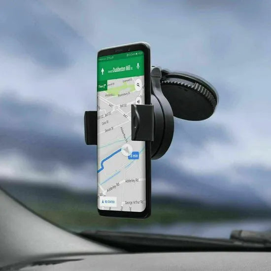 Telefoonhouder auto – Voorruit & Dashboard Zuignap – 360° Draaibaar – Sterke Grip – Zwart-Ilumina Benelux