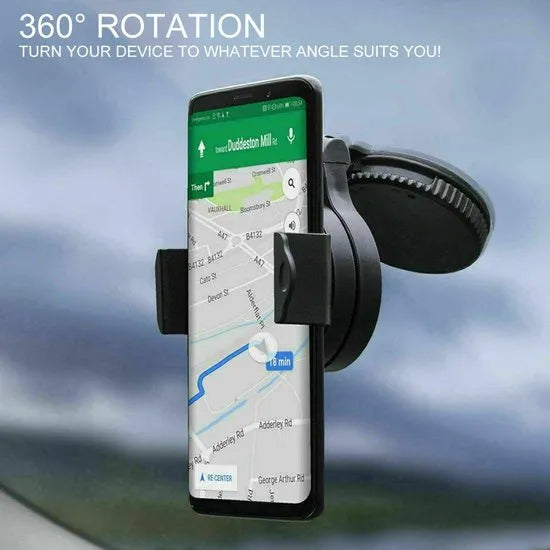 Telefoonhouder auto – Voorruit & Dashboard Zuignap – 360° Draaibaar – Sterke Grip – Zwart-Ilumina Benelux