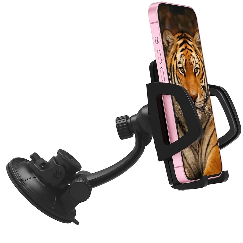 Telefoonhouder auto – Voorruit & Dashboard – Zuignap – 360° Draaibaar – Universeel 4-7 inch Smartphones – Zwart-Ilumina Benelux