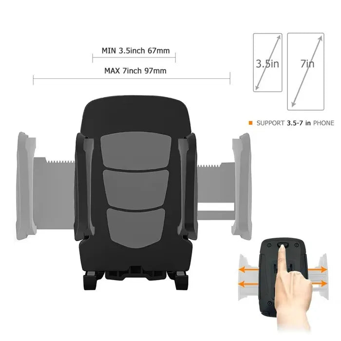 Telefoonhouder auto – Voorruit & Dashboard – Zuignap – 360° Draaibaar – Universeel 4-7 inch Smartphones – Zwart-Ilumina Benelux