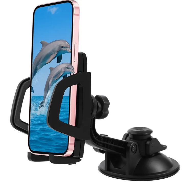 Telefoonhouder auto – Voorruit & Dashboard – Zuignap – 360° Draaibaar – Universeel 4-7 inch Smartphones – Zwart-Ilumina Benelux
